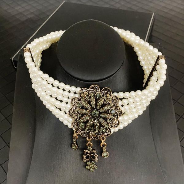 chains antique gold algerian women pearl choker necklace with metal flower ethnic arabic bridal necklaces layered, Silver
chains antique gold algerian women pearl choker necklace with metal flower ethnic arabic bridal necklaces layered, Silver