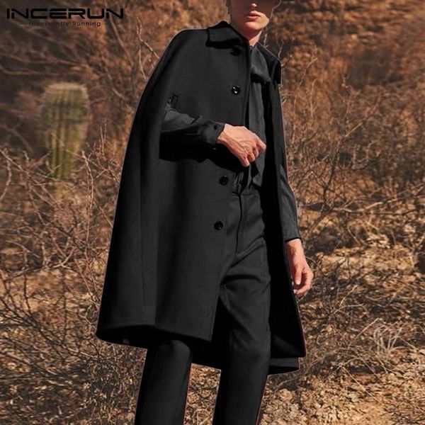 men's trench coats incerun fashion men cloak lapel solid color loose single breasted streetwear ponchos 2021 autumn casual mens long, Tan;black
men's trench coats incerun fashion men cloak lapel solid color loose single breasted streetwear ponchos 2021 autumn casual mens long, Tan;black