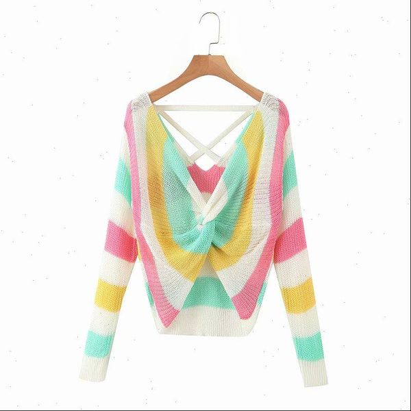 womens sweater women fashion v neck colorful striped knotted knitting ladies long sleeve thin sweaters chic casual slim, White;black
womens sweater women fashion v neck colorful striped knotted knitting ladies long sleeve thin sweaters chic casual slim, White;black