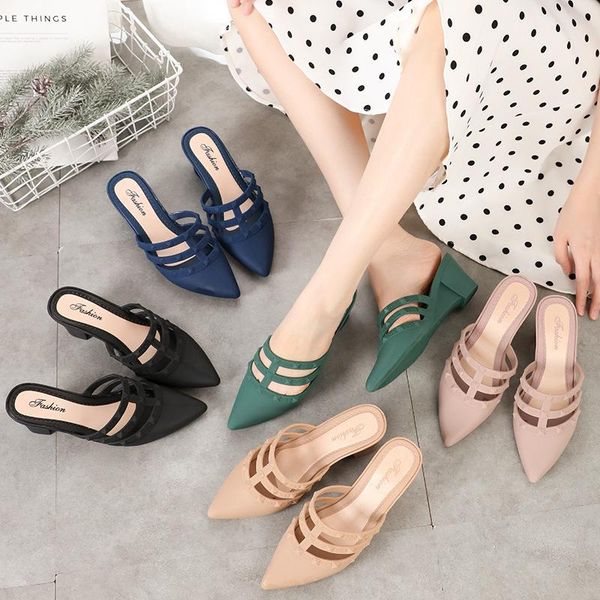 women heels hollow shallow stiletto sandals sweet solid color half slippers rivet graceful breathable jelly doll wedding shoes, Black
women heels hollow shallow stiletto sandals sweet solid color half slippers rivet graceful breathable jelly doll wedding shoes, Black