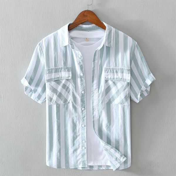 men's casual shirts arrival male pure cotton comfortable summer short sleeve striped 3 color double chest pockets shirt, White;black
men's casual shirts arrival male pure cotton comfortable summer short sleeve striped 3 color double chest pockets shirt, White;black