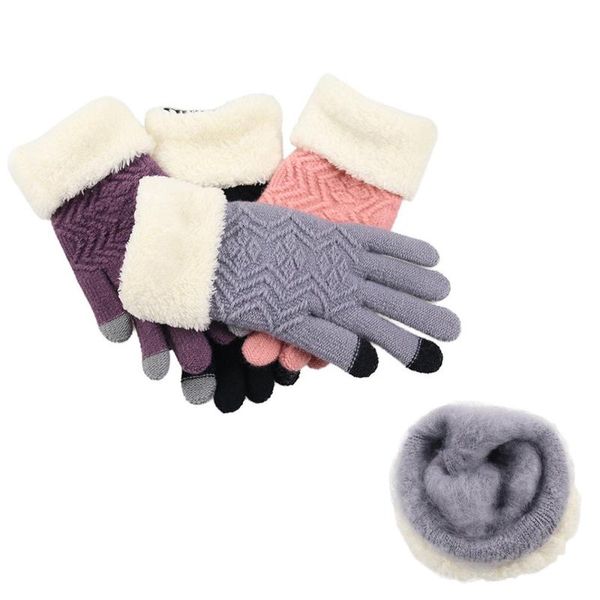 five fingers gloves winter women knitted touch screen female thicken warm full finger soft stretch knit mittens, Blue;gray
five fingers gloves winter women knitted touch screen female thicken warm full finger soft stretch knit mittens, Blue;gray