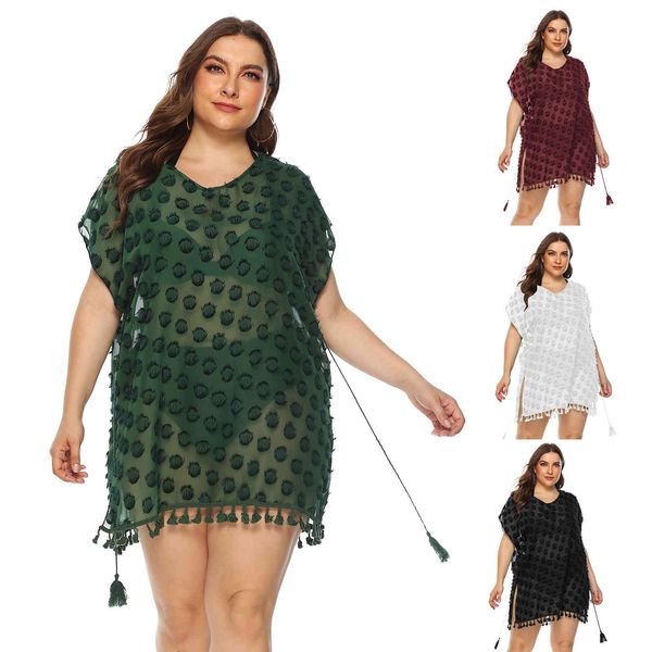 women's plus size large 3d chiffon shirt perspective tassel splicing v-ne beach a190520
women's plus size large 3d chiffon shirt perspective tassel splicing v-ne beach a190520