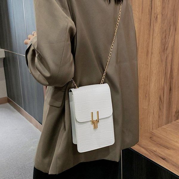 evening bags diagonal bag girl mobile phone crocodile pattern small square student foreign trade coin purse
