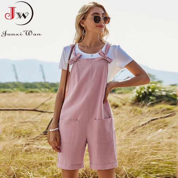 summer playsuits women jumpsuit shorts solid cotton straight casual loose high waist rompers with pockets 210510, Black;white
summer playsuits women jumpsuit shorts solid cotton straight casual loose high waist rompers with pockets 210510, Black;white