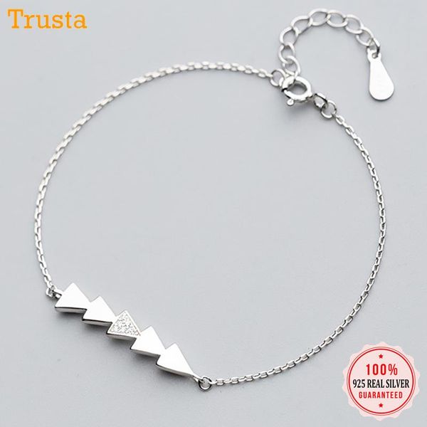 link, chain trusta 100% 925 sterling silver bracelet triangles arrow style fashion gift for wife girls friend ds1402, Black
link, chain trusta 100% 925 sterling silver bracelet triangles arrow style fashion gift for wife girls friend ds1402, Black