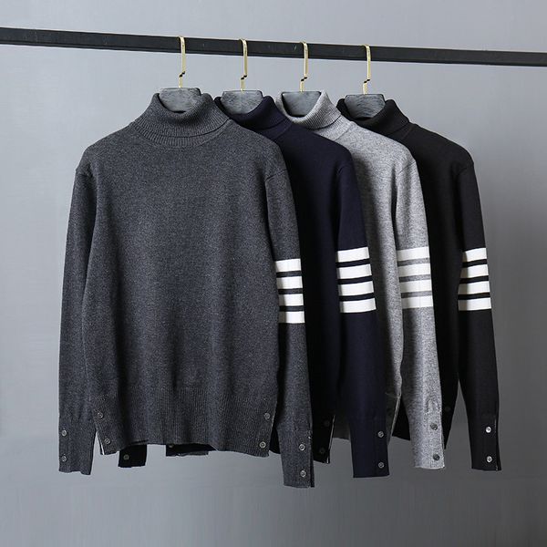 men's sweaters fashion brand sweaters, tight turtleneck pullovers, striped cotton clothes, casual coats, spring and autumn, 2021, White;black
men's sweaters fashion brand sweaters, tight turtleneck pullovers, striped cotton clothes, casual coats, spring and autumn, 2021, White;black