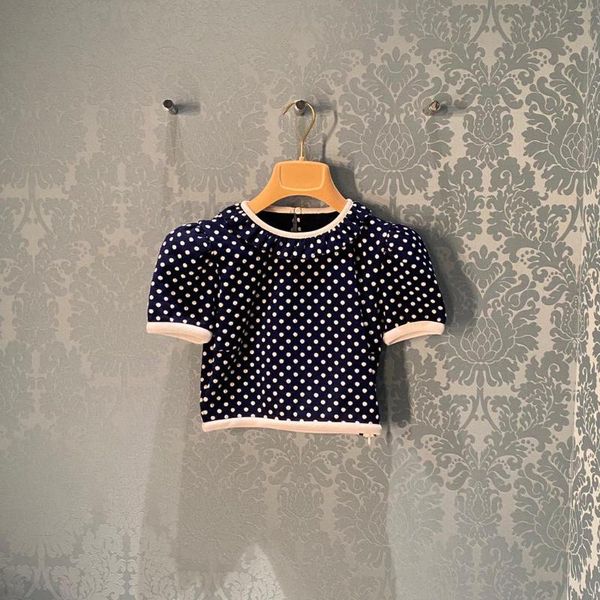 women's t-shirt 2021 women fashion short-sleeved casual round neck polka dot with wooden ears 0407, White
women's t-shirt 2021 women fashion short-sleeved casual round neck polka dot with wooden ears 0407, White