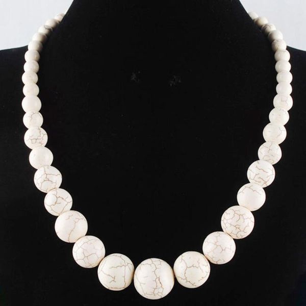 chokers wojiaer 8~20mm natural stone blue turquoises necklaces graduated ball round beads strand 19 inches women man jewelry pbf313, Golden;silver
chokers wojiaer 8~20mm natural stone blue turquoises necklaces graduated ball round beads strand 19 inches women man jewelry pbf313, Golden;silver