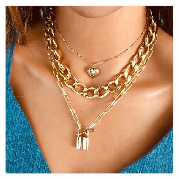 pendant necklaces hahagirl fashion multi-layer lock for women gold color metal heart chain necklace design jewelry gift, Silver
pendant necklaces hahagirl fashion multi-layer lock for women gold color metal heart chain necklace design jewelry gift, Silver