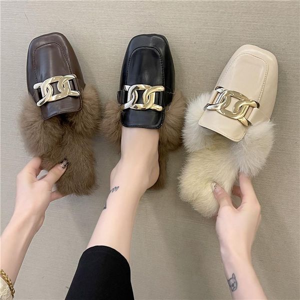 slippers casual fur shoes slipers women cover toe rivet female mule slides luxury plush 2021 mules flat basic metal decoration f, Black
slippers casual fur shoes slipers women cover toe rivet female mule slides luxury plush 2021 mules flat basic metal decoration f, Black