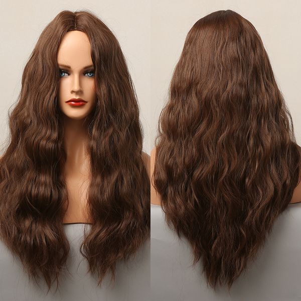 long body wavy dark brown synthetic wigs for women afro american natural faker hair heat resistant fiber cospaly wigs party, Black
long body wavy dark brown synthetic wigs for women afro american natural faker hair heat resistant fiber cospaly wigs party, Black