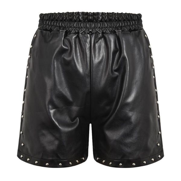 women's shorts 2021 pu leather women rivet black short streetwear high waist ladies casual elastic, White;black
women's shorts 2021 pu leather women rivet black short streetwear high waist ladies casual elastic, White;black