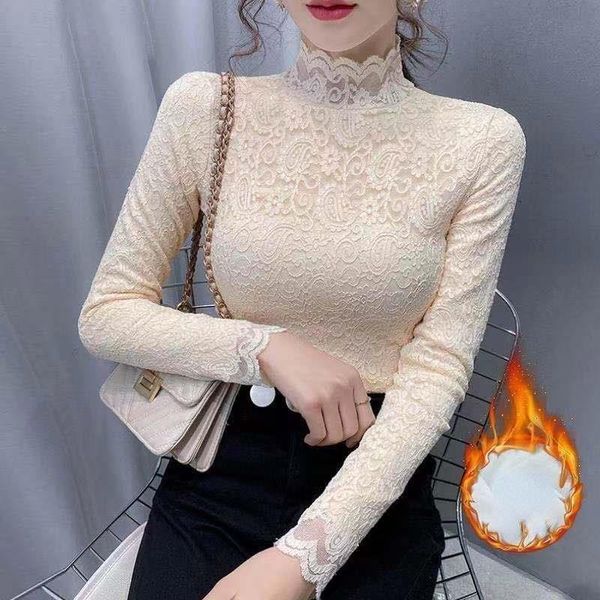 women's blouses & shirts fashion women lace 2021 elegant see through stand collar autumn winter bottoming long sleeve ladies y736, White
women's blouses & shirts fashion women lace 2021 elegant see through stand collar autumn winter bottoming long sleeve ladies y736, White