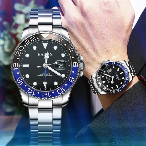 mechanical wristwatch men watches automatic black stainless steel sapphire gmt waterproof business watch wristwatches, Slivery;brown
mechanical wristwatch men watches automatic black stainless steel sapphire gmt waterproof business watch wristwatches, Slivery;brown