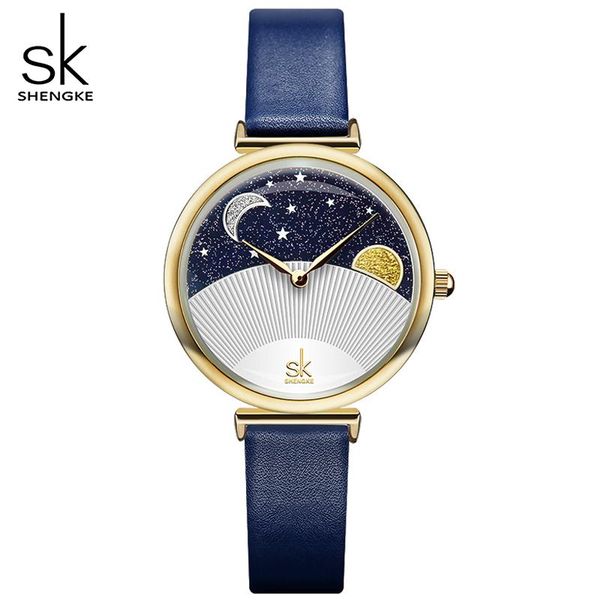wristwatches shengke 2021 clock women quartz watch ladies fashion blue leather watchband casual waterproof, Slivery;brown
wristwatches shengke 2021 clock women quartz watch ladies fashion blue leather watchband casual waterproof, Slivery;brown