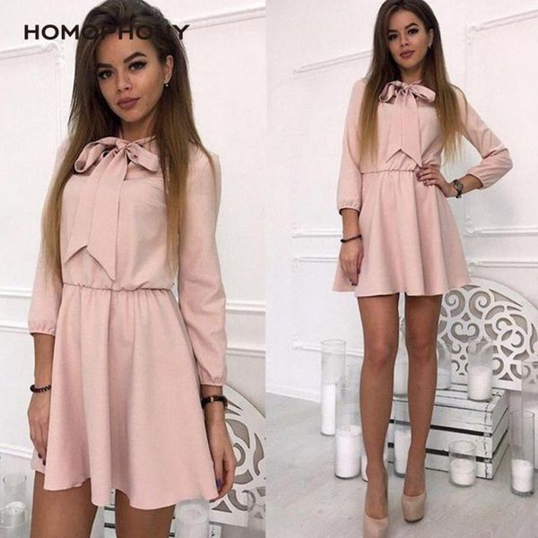 homophony woman dress bow tie long sleeve spring summer autumn women casual dresses solid mini vestidos, Black;gray 
homophony woman dress bow tie long sleeve spring summer autumn women casual dresses solid mini vestidos, Black;gray