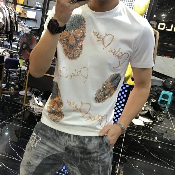 men's t-shirts summer hip hop personality korean make-up skull heavy technology puncture shirt casual man collar clothes 93iy, White;black
men's t-shirts summer hip hop personality korean make-up skull heavy technology puncture shirt casual man collar clothes 93iy, White;black