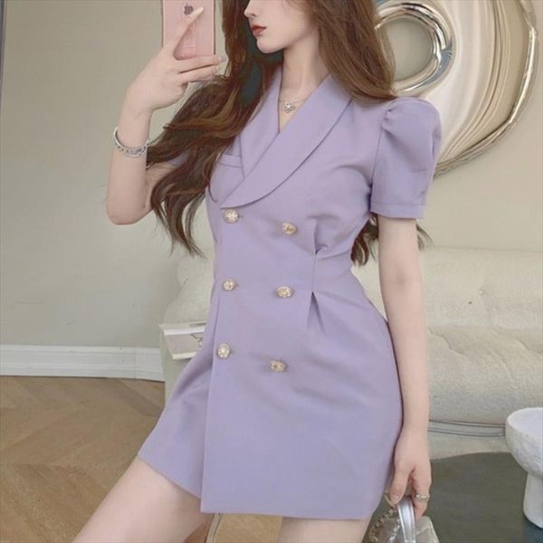 elegant vintage suits summer women dress purple party mini one piece puff sleeve casual korean fashion clothing, Black;gray
elegant vintage suits summer women dress purple party mini one piece puff sleeve casual korean fashion clothing, Black;gray