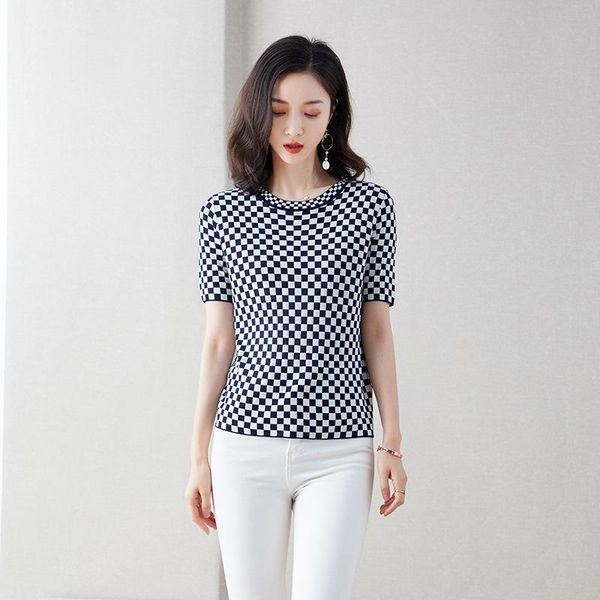 women's sweaters knitted pullovers women 2021 summer short sleeve fashion thin o-neck chic plaid pullover jumpers pull femme knit, White;black
women's sweaters knitted pullovers women 2021 summer short sleeve fashion thin o-neck chic plaid pullover jumpers pull femme knit, White;black