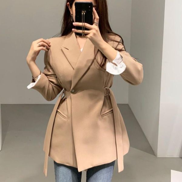 women's suits & blazers 2021 autumn chic women coat korean work wear formal slim elegant ol notched long sleeve female outerwear, White;black
women's suits & blazers 2021 autumn chic women coat korean work wear formal slim elegant ol notched long sleeve female outerwear, White;black