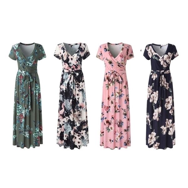s-3xl elegant women robe summer short sleeve v-neck sashes printed dress plus size beach boho dress long vestidos, Black;gray
s-3xl elegant women robe summer short sleeve v-neck sashes printed dress plus size beach boho dress long vestidos, Black;gray