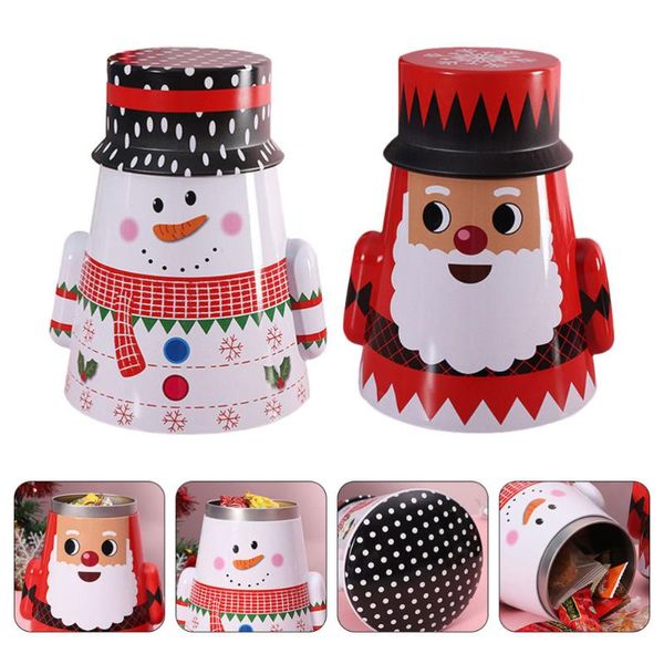 2pcs candy box decoration tumbler shaped tea jar container christmas gifts gift wrap