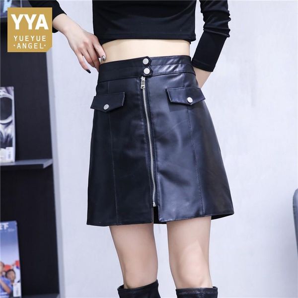 skirts spring high waist sheepskin a-line office lady solid genuine leather buttons pockets zippers decoration women wrap, Black
skirts spring high waist sheepskin a-line office lady solid genuine leather buttons pockets zippers decoration women wrap, Black