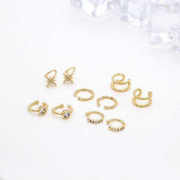 earrings korean version simple and exquisite u-shaped earbone clip inlaid with zircon six star temperament earrings for women, Golden
earrings korean version simple and exquisite u-shaped earbone clip inlaid with zircon six star temperament earrings for women, Golden