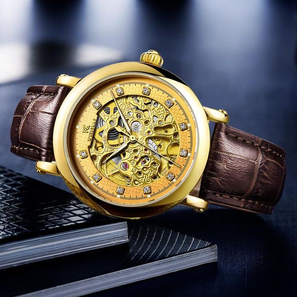 wristwatches weisikai mechanical watch business retro hollow dial leather strap waterproof men's diamond automatic, Slivery;brown
wristwatches weisikai mechanical watch business retro hollow dial leather strap waterproof men's diamond automatic, Slivery;brown