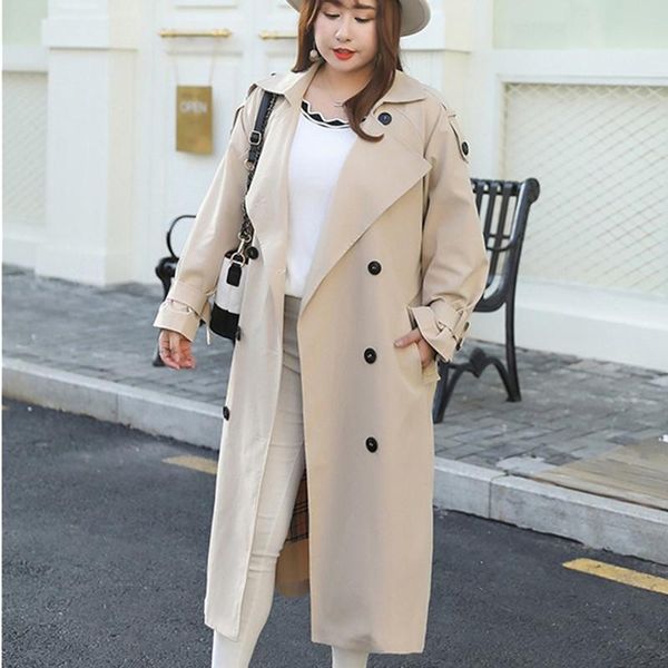 women's trench coats plus size 3xl 4xl coat women 2021 spring autumn solid color long sleeve windbreaker female belted slim outerwear, Tan;black
women's trench coats plus size 3xl 4xl coat women 2021 spring autumn solid color long sleeve windbreaker female belted slim outerwear, Tan;black