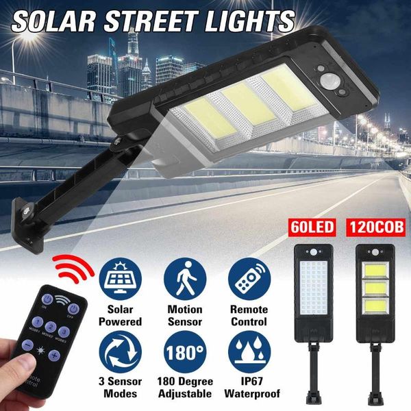 60led/120cob motion sensor outdoor solar lights ip67 waterproof 120 degree induction 3 modes street wall lamp
60led/120cob motion sensor outdoor solar lights ip67 waterproof 120 degree induction 3 modes street wall lamp