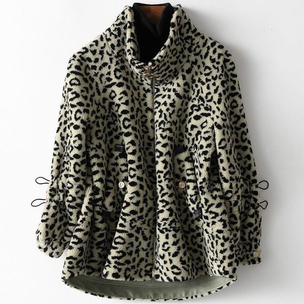 women's fur & faux women winter wool coat jacket loose mid length jackets thick warm outwear fashion leopard print blends ia05, Black
women's fur & faux women winter wool coat jacket loose mid length jackets thick warm outwear fashion leopard print blends ia05, Black