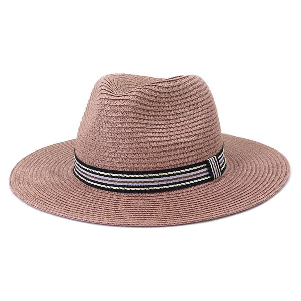 style brightly colored straw jazz hat spring summer women outdoor beach travel sun hats casual ribbon panama fedora hat, Blue;gray
style brightly colored straw jazz hat spring summer women outdoor beach travel sun hats casual ribbon panama fedora hat, Blue;gray