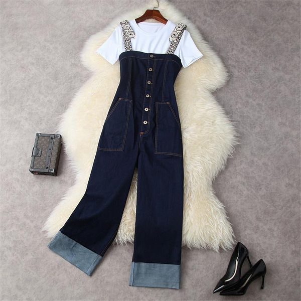 women's two piece pants fashion streetwear summer suit 2 outfits brief white cotton t-shirt+crimping overalls jeans matching set
women's two piece pants fashion streetwear summer suit 2 outfits brief white cotton t-shirt+crimping overalls jeans matching set
