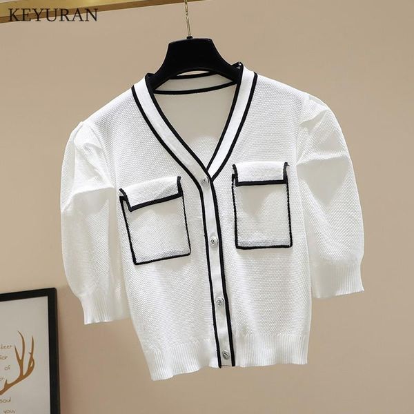 women's knits & tees thin runway sweater cardigan women 2021 spring summer v neck single breasted black/white/blue knitted ladies knitw
women's knits & tees thin runway sweater cardigan women 2021 spring summer v neck single breasted black/white/blue knitted ladies knitw