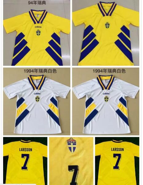 1994 retro sweden soccer jerseys 94 95 dahlin brolin larsson andersson home away football shirt uniforms, Black;yellow
1994 retro sweden soccer jerseys 94 95 dahlin brolin larsson andersson home away football shirt uniforms, Black;yellow