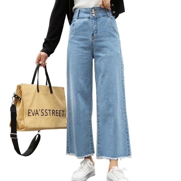 women's jeans missky pants straight summer spring solid color high waist ankle-length female trousers, Blue
women's jeans missky pants straight summer spring solid color high waist ankle-length female trousers, Blue