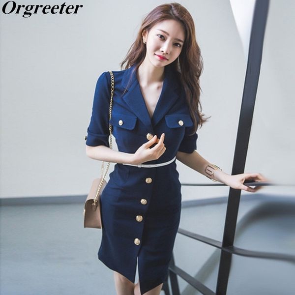 summer solid vintage bandage pencil dress women notched collar gold single-breasted slim office lady elegant club 210525, Black;gray
summer solid vintage bandage pencil dress women notched collar gold single-breasted slim office lady elegant club 210525, Black;gray