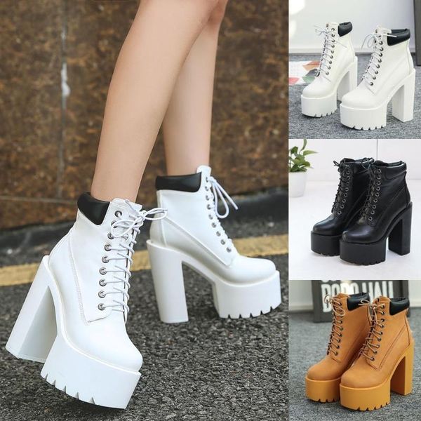 boots sagace fashion lady lace up shoe soft leather platform party ankle thick high heels spring autumn lace-up #45, Black
boots sagace fashion lady lace up shoe soft leather platform party ankle thick high heels spring autumn lace-up #45, Black