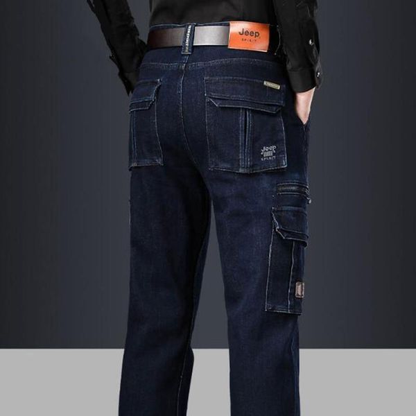 men's jeans men straight cargo trousers casual cotton overalls mens fashion loose seasons elastic plus size, Blue
men's jeans men straight cargo trousers casual cotton overalls mens fashion loose seasons elastic plus size, Blue