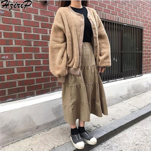 women's jackets hzirip 2021 women long sleeve cardigan sweater casua loose solid wild short coats outwear fashion winter femme jacket, Black;brown
women's jackets hzirip 2021 women long sleeve cardigan sweater casua loose solid wild short coats outwear fashion winter femme jacket, Black;brown