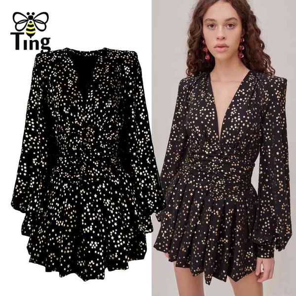 deep v neck glitter star mini short dresses casual long lantern sleeve high waist ruffles hem black elbise 210513, Black;gray
deep v neck glitter star mini short dresses casual long lantern sleeve high waist ruffles hem black elbise 210513, Black;gray