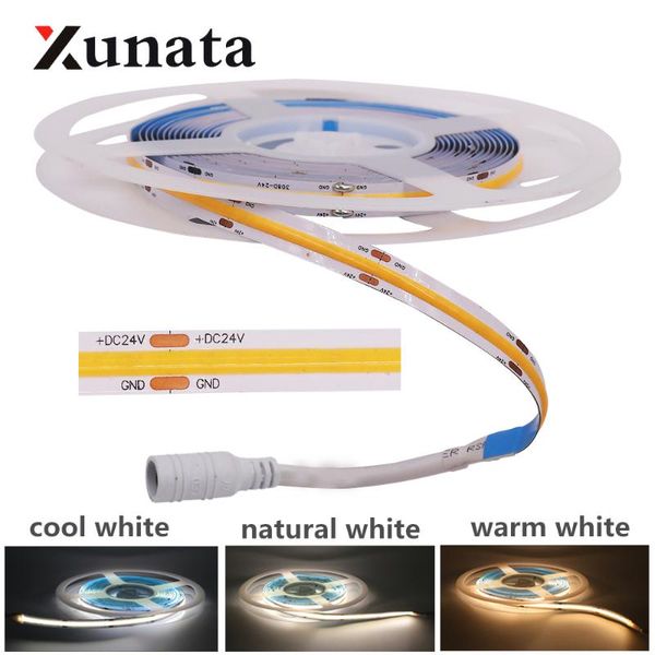 strips dc24v 12v super brighter led strip flexible cob light lamp for home decor natural white / cool /warm
strips dc24v 12v super brighter led strip flexible cob light lamp for home decor natural white / cool /warm