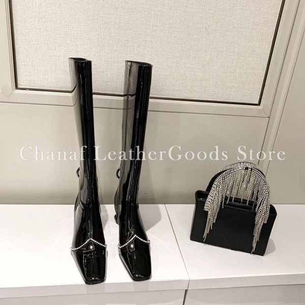 boots women knee high smooth genuine leather fashion designer ladies square heels 5cm long notched riding boot good quality, Black
boots women knee high smooth genuine leather fashion designer ladies square heels 5cm long notched riding boot good quality, Black