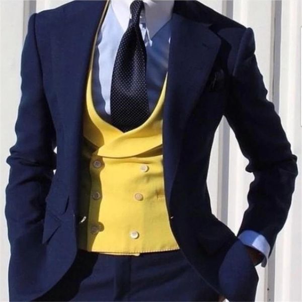 men's suits & blazers slim fit navy men for wedding 3 pieces groom tuxedos notched lapel gentleman set jacket yellow vest with pants ma, White;black
men's suits & blazers slim fit navy men for wedding 3 pieces groom tuxedos notched lapel gentleman set jacket yellow vest with pants ma, White;black