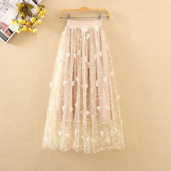 women 2021 spring summer high waist loose skirts female floral embroidery thin ladies mid-long a-line j264, Black
women 2021 spring summer high waist loose skirts female floral embroidery thin ladies mid-long a-line j264, Black