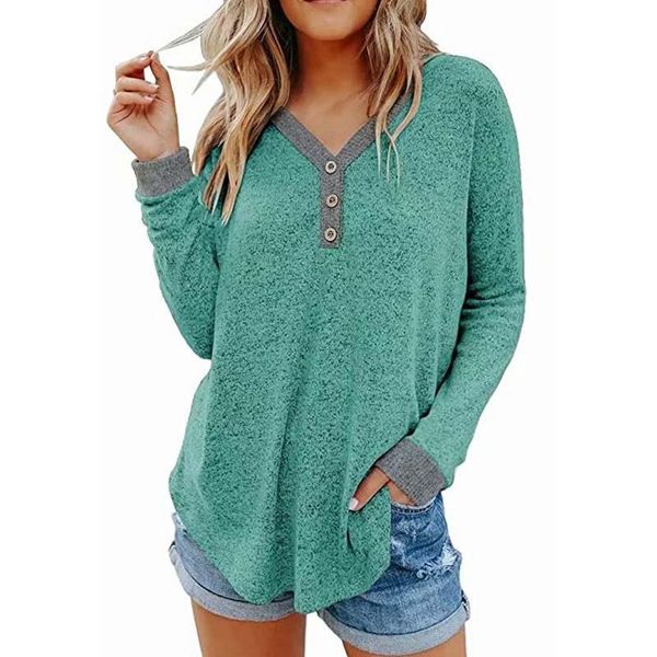 women's t-shirt 2021 oversized clothes autumn fashion long sleeve v-neck button female streetwear casual tshirt, White
women's t-shirt 2021 oversized clothes autumn fashion long sleeve v-neck button female streetwear casual tshirt, White