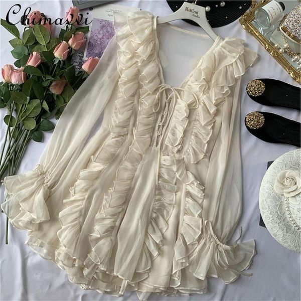 casual dresses french romantic fairy dress women fashion ruffles v-neck bell sleeve chiffon high waist slimming simple elegant, Black;gray
casual dresses french romantic fairy dress women fashion ruffles v-neck bell sleeve chiffon high waist slimming simple elegant, Black;gray