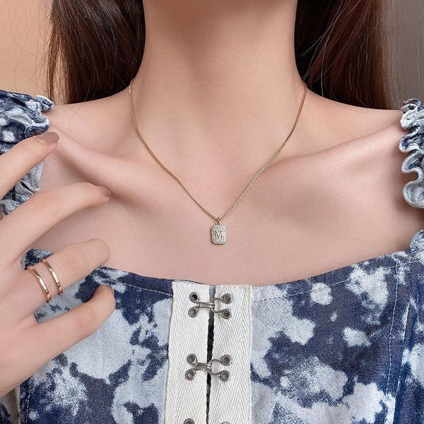 trend jewelry necklace for women letter pendant chain choker with rhinestones stainless steel light necklaces, Silver
trend jewelry necklace for women letter pendant chain choker with rhinestones stainless steel light necklaces, Silver